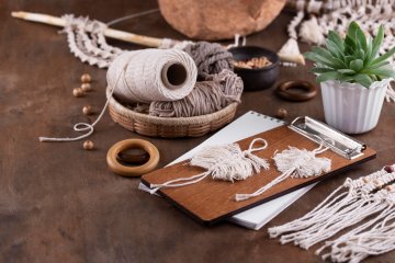 Macrame - Tvar podtácky macrame - Šestihran